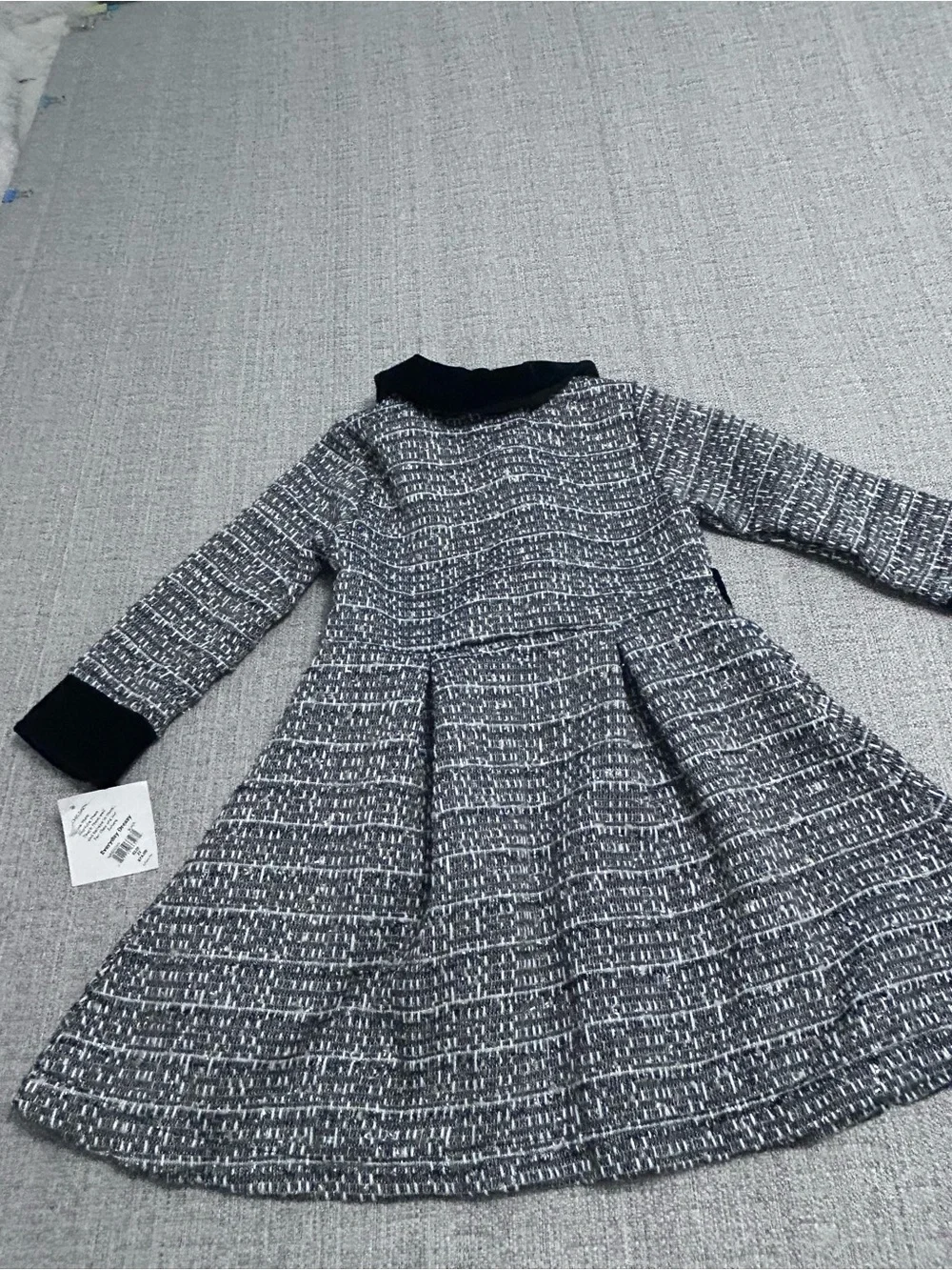 Blueberi Gold Black Velvet Trim Tweed Coat Size 3T. NWT